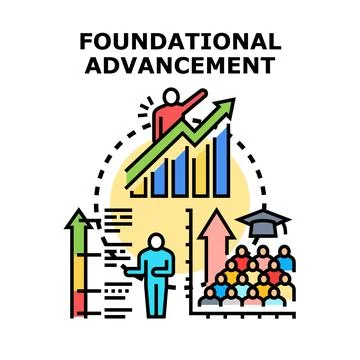 Foundational advancement concept charting growth and learning Stock Illustration