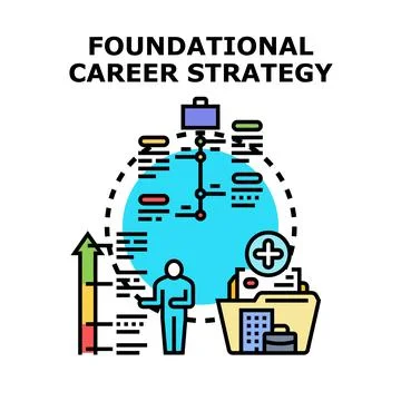 Foundational career strategy building future growth path Ilustración de archivo