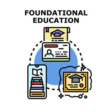 Foundational education concept connecting learning and achievement Stock Illustration