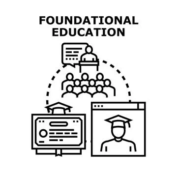 Foundational education concept illustrating learning and academic achievement 스톡 일러스트
