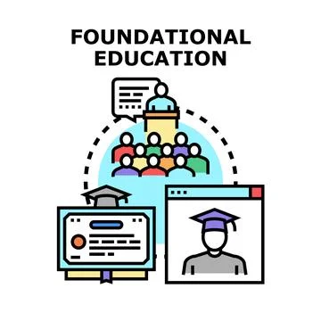 Foundational education concept illustrating learning and academic achievement 스톡 일러스트