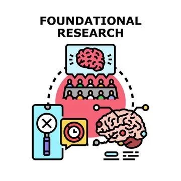 Foundational research concept for scientific knowledge development Illustration