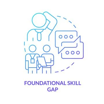Foundational skill gap blue gradient concept icon イラスト素材