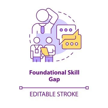 Foundational skill gap concept icon Illustrazione stock
