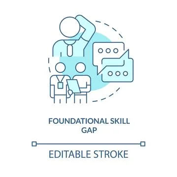Foundational skill gap turquoise concept icon Illustrazione stock