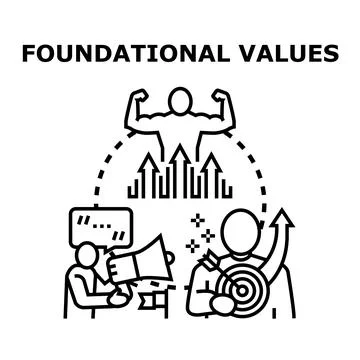 Foundational values driving strength, growth, and achievement Stock Illustration