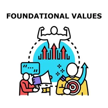 Foundational values driving strength, growth, and achievement Stock Illustration