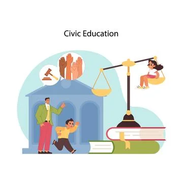 Foundations of democracy. Flat vector illustration Illustrazione stock