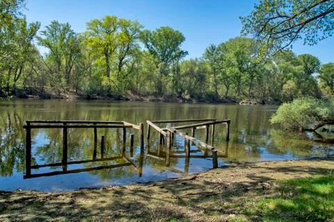 Foundations for a house on the water Stock Photos