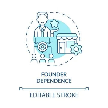 Founder dependence problem concept icon Illustrazione stock