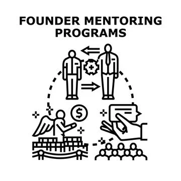 Founder mentoring programs for business development and support Stock Illustration