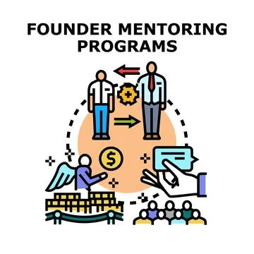 Founder mentoring programs for business development and support Illustrazione stock