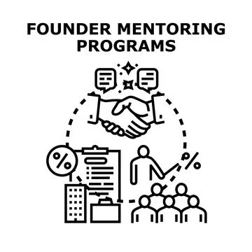 Founder mentoring programs for business startup success Stock Illustration
