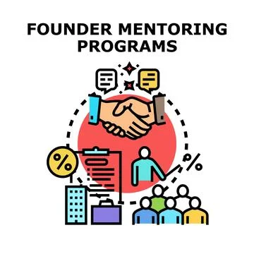 Founder mentoring programs for business startup success Illustrazione stock
