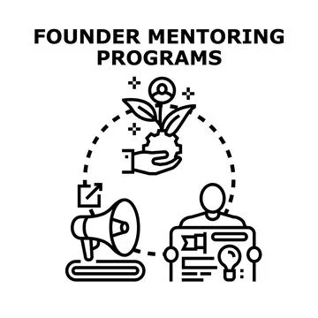 Founder mentoring programs guiding startup entrepreneur development イラスト素材