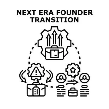 Founder transition process building next business era Stock Illustration