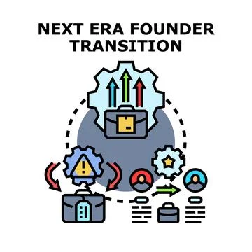 Founder transition process building next business era Stock Illustration
