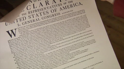 Founding Father reads the Declaration of Independence - July 4th Stock Footage 148422797