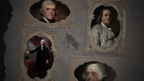 Founding Fathers Scrapbook Collage  Video stock 201570267