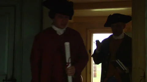 Founding Fathers - Two American Revolutionary War Gentlemen Stock-Footage 148420341