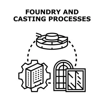 Foundry and casting processes vector illustration concept Stock Illustration