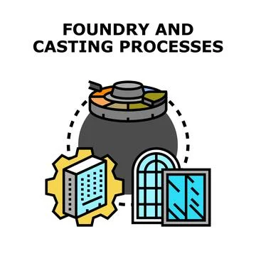 Foundry and casting processes vector illustration concept Stock Illustration