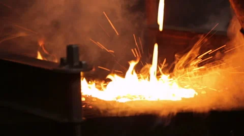 Foundry and flames Stock Footage 47205488