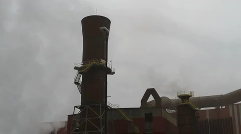 Foundry chimneys Stock Footage 6382841
