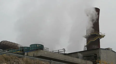 Foundry chimneys Stock Footage 6384042