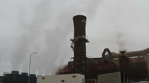 Foundry chimneys Stock Footage 6384444