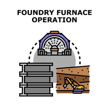 Foundry furnace operation process extracting metal イラスト素材