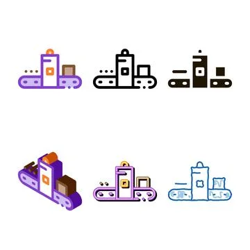 Foundry metallurgical icon variants vector Stock Illustration