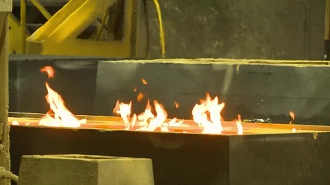 Foundry Mold Fire Stock Footage 84615908