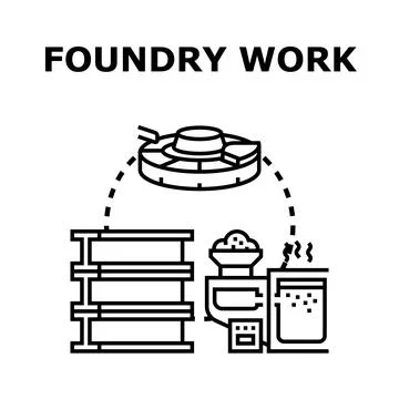 Foundry work concept vector icon illustration Stock Illustration