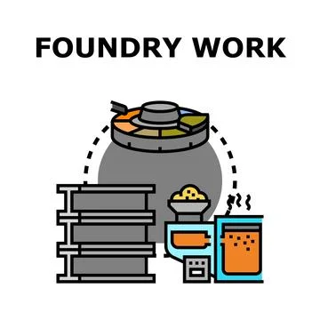 Foundry work concept vector icon illustration Stock Illustration