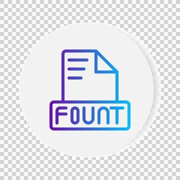 Fount document format file icon. with gradient outlines. vector illustration. Illustrazione stock