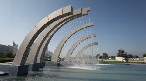 Fountain in Abu Dhabi Stock Footage 45530905