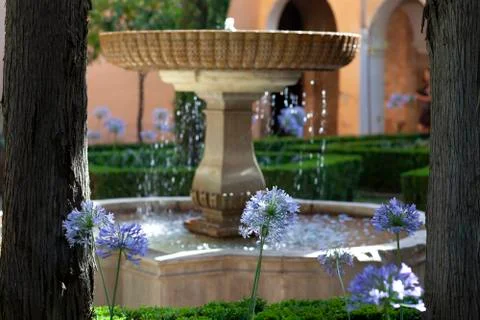 Fountain in Alhambra Stock Photos