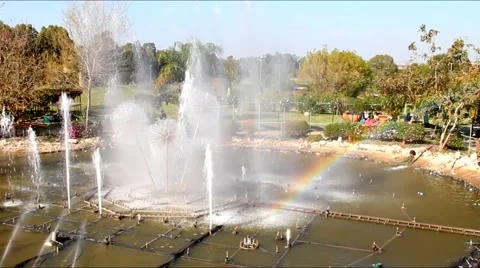 Fountain and  rainbow Stock Footage 48060525