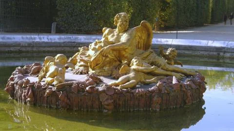 Fountain and statues Stock Photos