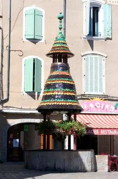 The fountain of anduze Stock Photos