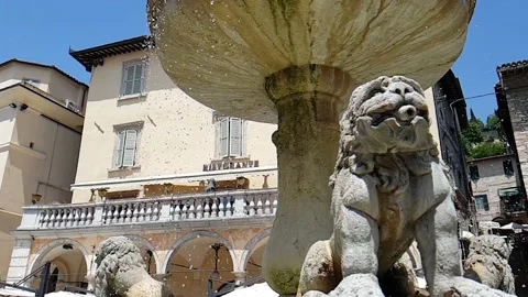 Fountain in Assisi, Umbria Stock Footage 203841087