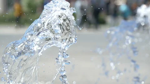 Fountain on background of city. Stock Footage 197552372