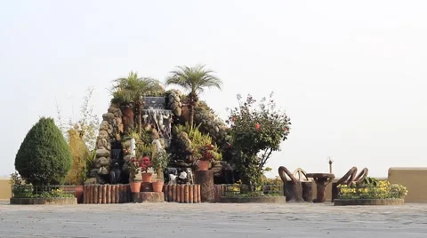 The fountain on the background of white sky Stock Footage 59136523