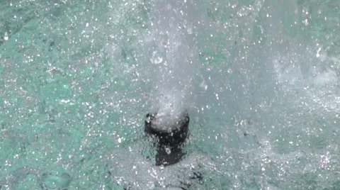 Fountain Base Overhead 960 fps Stock Footage 64201665