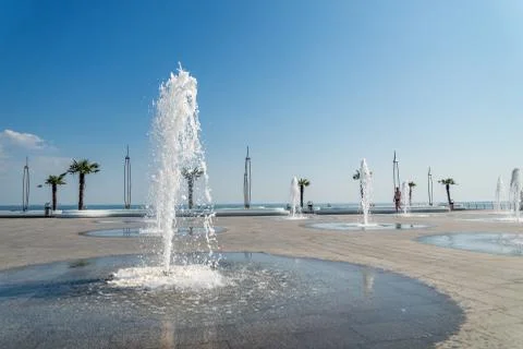 Fountain at beach Stock Photos