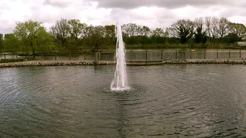 Fountain in the Bents garden center, England, UK Stock Footage