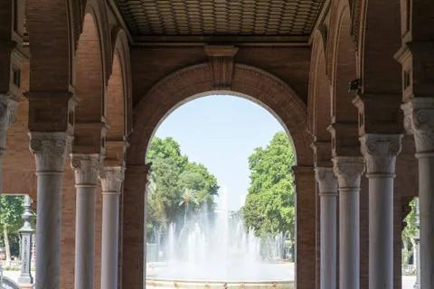 Fountain between columns Stock Photos