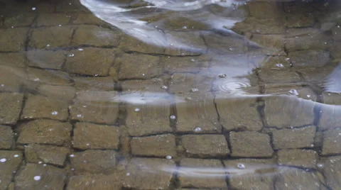 Fountain Bottom Bricks Under Water Stock Footage 50879782