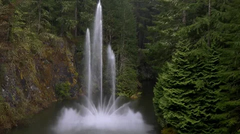Fountain at Butchart Gardens Stock Footage 7738237